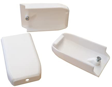 Generic 3-Pack Simple White Plastic Flag Hinge Covers for UPVC Patio Doors