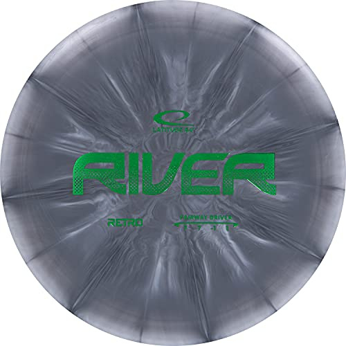 Latitude 64 Retro Burst River Distance Driver Disc Golf Disc | Maximum Distance Frisbee Golf Disc | Easy to Throw for Beginners | 170g Plus | Stamp Color and Burst Pattern Will Vary (Gray)