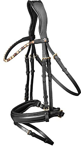 WALDHAUSEN X-Line Trensenzaum Goldheart, WB, schwarz