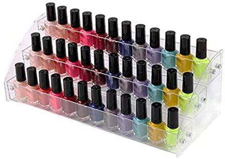 Gcroet 3 nivåer klar nagellack displayställ hållare, akryl nagellack organisering förvaringsställ hyllor, sminkhållare, nagellacksförvaring, eteriska oljefärger bläckhållare för flaskor