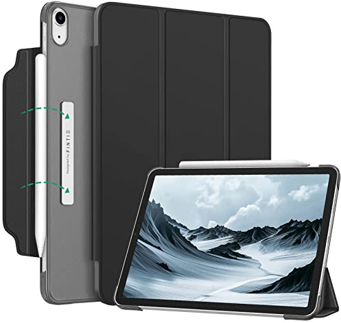 Fintie Hülle für iPad Air 11 Zoll (M4/M3/M2, 2026/2025/2024), iPad Air 5/4 Gen Case (10,9 Zoll, 2022/2020) - [Magnetverschluss] Leichte Standhülle mit Durchscheinend Mattierter Rückseite, Schwarz