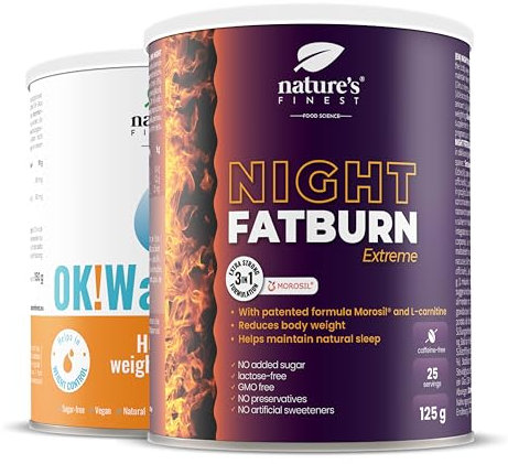 Nature's Finest by Nutrisslim Night FatBurn Extreme + OK!Waterout - Stoffwechsel Ankurbeln Fettverbrennung und Wasserretention zur Gewichtsabnahme und Entgiftung - Fett Abnehmen mit Erfolg