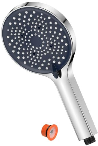 Duschkopf wassersparend, YEAUPE Duschkopf Regendusche mit 6 Strahlarten, Duschkopf Groß (130mm Durchmesser) Handbrause Hochdruck Duschbrause für Baden und Spa, Chrom
