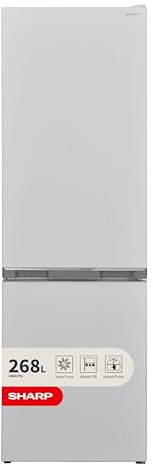 SHARP SJ-BB04DTXWE2-EN 60/40 Combi Fridge Freezer with NanoFrost, 170x54cm, E Rated, White