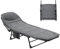 YITAHOME Chaise Longue avec Coussin, 200x65x32cm Lit de Camping Inclinable sur 5 Positions, Pliable & Portable, Charge Max. 200 kg, Chaise Longue pour Jardin, Piscines, Camping, Gris