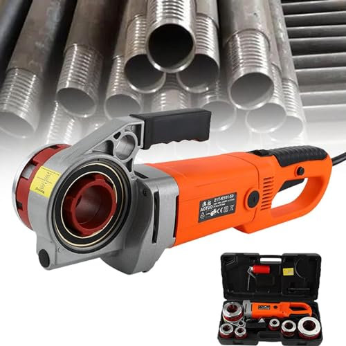 DPQYJPP Filettatrice per Tubi 2300W, filettatrice per Tubi elettrica, Kit di azionamento Manuale per carichi Pesanti, Motore in Rame per filettatrice per Tubi, filettatrice per Tubi Portatile,6head