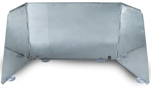Universal Windschutz für Campingkocher Stahl verstellbar 38-70cm Aufbewahrungstasche passend für 1-2-3 flammigen Gasherd faltbar Spritzschutz Camping Küche