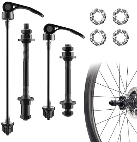 DAAIZIII 1 Paar Fahrrad Hohlwelle Schnellspanner,Schnellspanner Fahrrad,Steckachse Fahrrad,Fahrrad Achse Vorderrad,Fahrrad Achse Hinterrad,Fahrrad Vorderradachse Für 20,22,24,26,28 Zoll Fahrradachsen