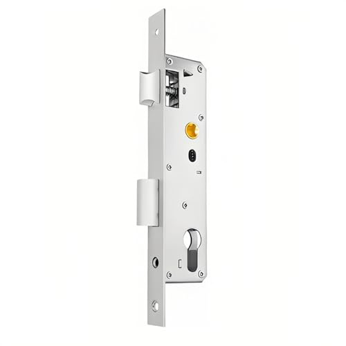 QIUSUIG Tubular Frame Lock, Pin Size 20 mm, Stainless Steel Mortice Lock, Door Lock Inner Door Distance 85 mm for Profile Frame Doors, Profile Cylinder, Left/Right Lock Insert