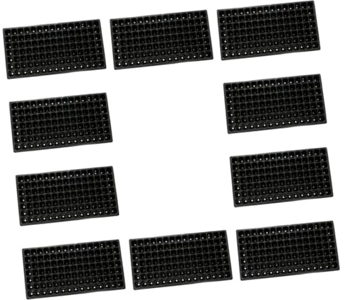 OFFSCH Lot de 10 Plateaux De Culture à 105 Alvéoles Noirs pour Jardinage Domestique Et Balcon, Plaques en Plastique Léger 60 G, Favorisent La Germination Et Croissance Rapide des Semis