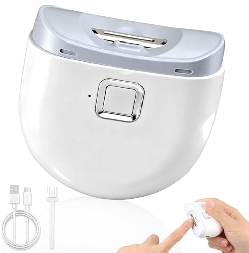 Cortaúñas Eléctrico, Cortaúñas Inteligente Carga USB, Cortador Eléctrico de Uñas, Cortador de Uñas Automático Profesional con Luz LED, Ideal para Adultos, Personas Mayores y Niños, Blanco