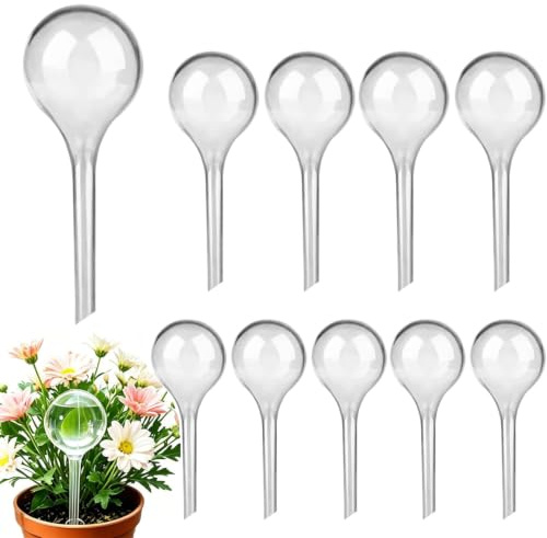 10Pc Plant Watering Globes, Self-Watering Devices for Plants, Plant Waterer | 13*5cm Watering Globes, Plant Watering Globes Imitation Glass Watering Bulbs PVC Self Watering Irrigation Drippers