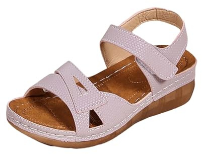 Sandales avec Talon Compensé Femme Été - Sandale De Plage Femme | Décontractée Nu-Pieds Grande Taille Sandalette Spartiate Chaussure Bout Ouvert Sandalette Respirant Nu-Pieds
