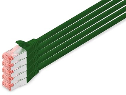 DIGITUS LAN Kabel Cat 6 - 10m - 5 Stück - RJ45 Netzwerkkabel - S-FTP Geschirmt - Kompatibel zu Cat-6A und Cat-7- Weiß