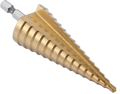 Ausla Punta Conica HSS Titanio, Step Drill Bit 4-32 mm con Scanalatura a Spirale e Attacco Esagonale per Acciaio Ottone Legno Plastica
