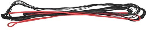 Dilwe Bogensehne, Nylon Universal Bogensehne für Recurve und Langbogen, 68 Zoll, Schwarz Rot, 12 Stränge, Beidhändig, 70 Zoll Zuglänge