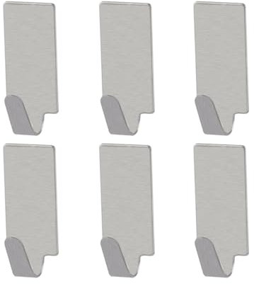 NUOBESTY 6 Piezas Ganchos Adhesivos De Acero Inoxidable Para Colgar Toallas Y Ropa Sin Taladrar Ideal Para Baño Cocina Y Hogar