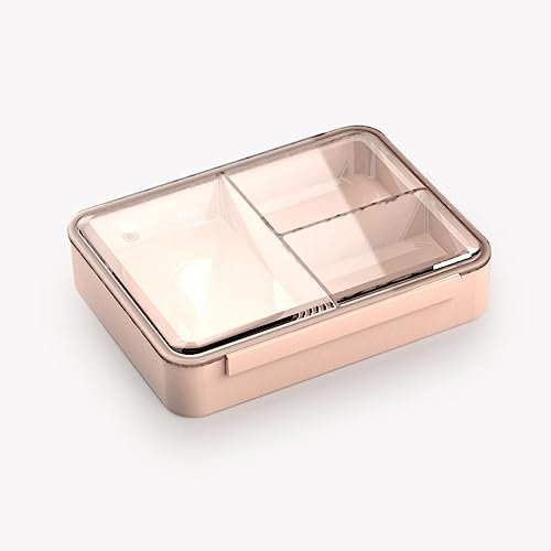 Nuvita 4421 | Contenitore Porta pranzo con 3 scomparti | Lunch Box con Capacità di 950 ml | Schiscetta per Bambini | Bento Box riscaldabile | Contenitore portapranzo | English Rose