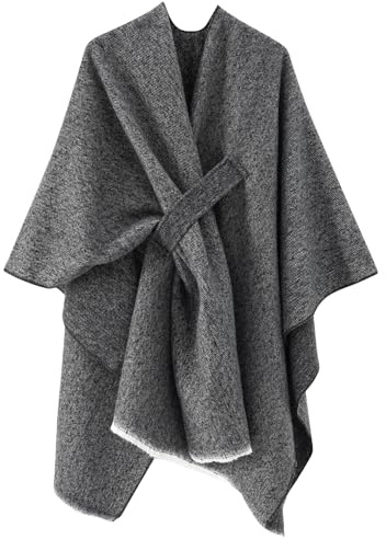 Danfiki Ponchos para Mujer Invierno Elegante Capa de Punto Elegante