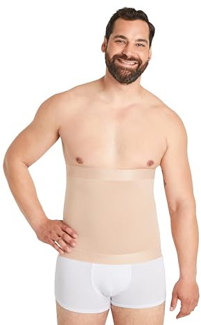FINN Bauchweggürtel Herren – Figurformende Shapewear Bauchbinde – Starker Body Shaper mit Bauchweg Effekt – Miedergürtel und Korsett Alternative für Männer Hautfarbe Nude L