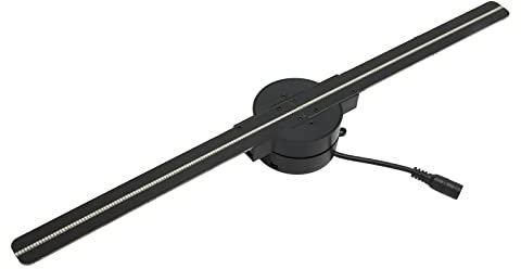 Ventilador de Holograma 3D, Ventilador LED Holográfico 3D de 16,5 Pulgadas con 224 Cuentas LED, Máquina de Publicidad de Proyección 3D a Ojo Desnudo WiFi de 2000x224, 2 Aspas de