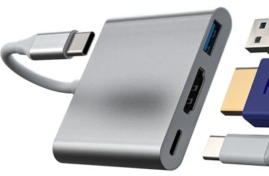 Cable USB C a HDMI Tipo C OTG 4k Displayport Hub para Apple iPhone15 Pro MAX Plus para iPad Mac Mini Compatible con Samsung Splitter Thunderbolt Jack Alargador Conector Cargador Monitor Cabo