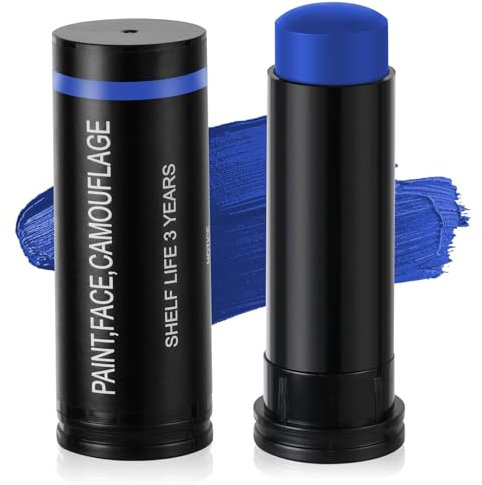 Aomig Palitos de Pintura Facial de Camuflaje, Palos Maquillaje de Camuflaj Militar, Portátil Negro Palos de Maquillaje, Pintura Facial para Militar Caza en la Naturaleza Deportes al Aire Libre, azul