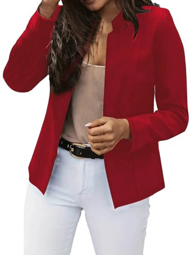 Generisch Damen Klassische Business Blazer Revers Mode Jacken Solide Farbe Langarm Anzüge Winter Party Anzugjacke Offene Blazer Flieder Damen Sweatblazer Damen Kurz