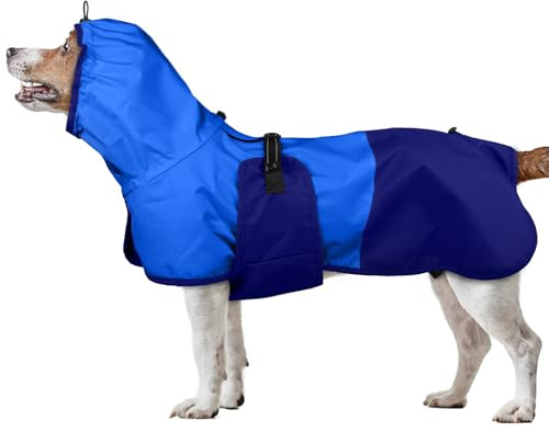 Imperméable pour Chien avec Capuche, Poncho de Pluie pour Chiens Manteau de Pluie Imperméable pour Chien Manteaux imperméables pour Petit Chien(Bleu, S)