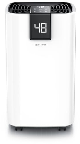 Brandson - Luftentfeuchter 16L mit Kompressor – Dehumidifier Raumentfeuchter elektrisch – 16 Liter / 24h – sehr leise - Display - Schlafzimmer Bad Keller