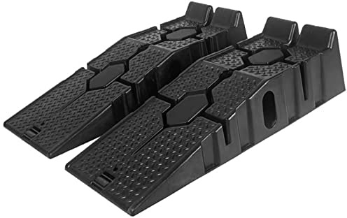 5 Ton Plastic Car Ramp, Heavy Duty Anti-slip Widen Car Ramps Vehicle Ramp Garage Lifting Tools, Set of 2 for Workshop Auto Service and Repair
