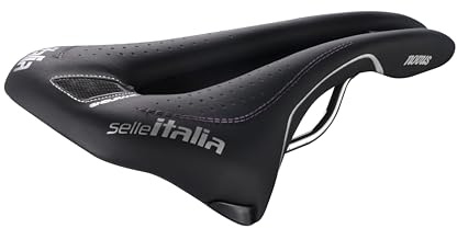 Selle Italia NOVUS Endurance TI 316 Superflow – Sadel för Landsvägscykling, Extra Gelkuddar, Superflow Utskärning, Lättvikts Titan Rails