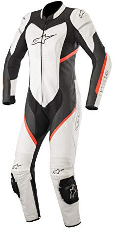 Alpinestars Stella Kira 1-Teiler Damen Motorrad Lederkombi (White/Black,44)