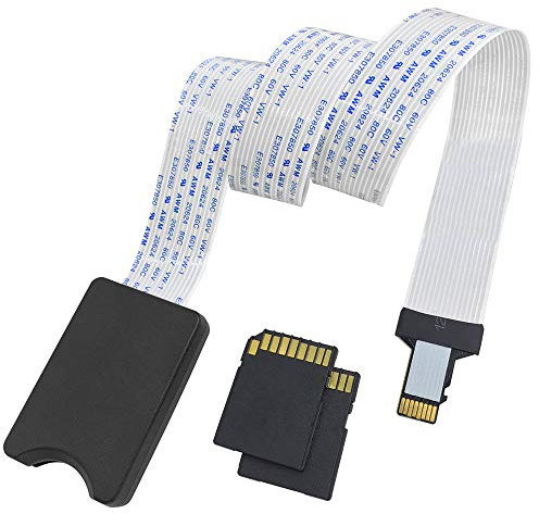 AFUNTA 18.9in / 48cm Cavo di prolunga da Micro SD a SD Card e 2 adattatori Micro SD/TF a SD Card Scheda di Memoria Flash 3 in 1, Compatibile GPS/Dvd/DVR/Schermo LED