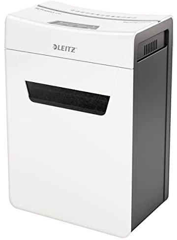 Leitz IQ 6M Premium Aktenvernichter P5 fürs Büro und Zuhause, Mikroschnitt, 7-6 Blatt (70-80 g/m²), 18l-Abfallbehälter, Sehr leise/Kompakt, Protect Serie, Weiß, 80950000