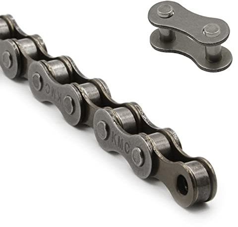 Kartell Singlespeed Fahrradkette 1/2'' x 1/8'' inkl. Kettenschloss für Nabenschaltung, Fixie, BMX, Dirt Jumping, 112 Glieder (Kettenschloss 2-tlg.)