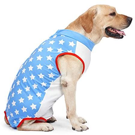 Combinaison de Récupération pour Chien et Chat, Body Post Opératoire, Gilet Onesie Collerette Alternatif pour Plaies Abdominales, Maladies Peau, Sevrage, Postopératoire (X-Large)