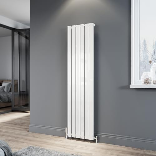 ELEGANT Vertical Radiator White Flat Panel Single Panel 1800x452mm Modern Central Heating for Kitchen Living Room Entrance