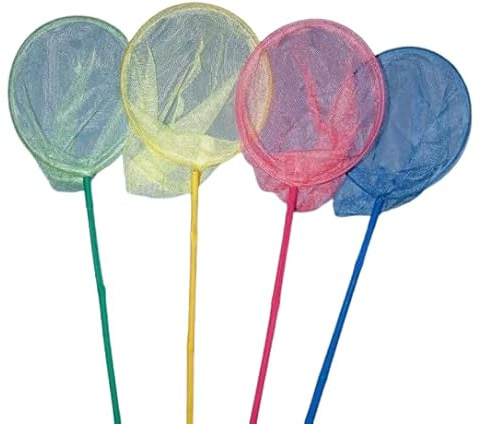 YSAMAX Landing Fishing Nets With Bamboo Handle, Great For Catching Insects, Bugs, Fish, Caterpillar, Ladybird, Simple Installation And Quick Paving, Pack of 6