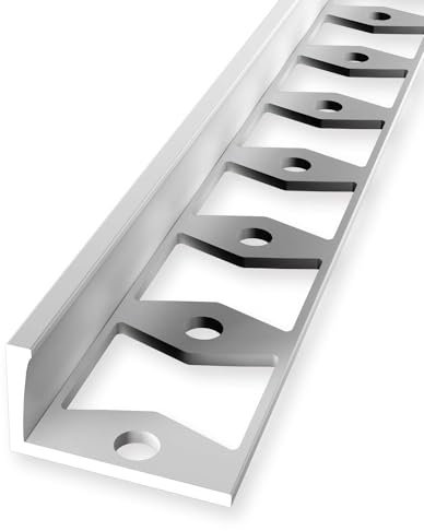 Profilé de finition en aluminium naturel - 16,5 x 22,5 x 2500 mm - Profilé de finition en aluminium naturel - Perforé - Double profil K