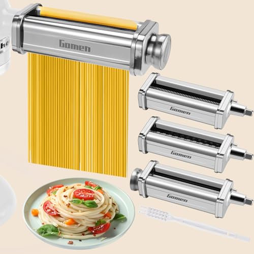 3Pcs Pasta Attachment for KitchenAid Stand Mixer, Stainless Pasta Maker Set