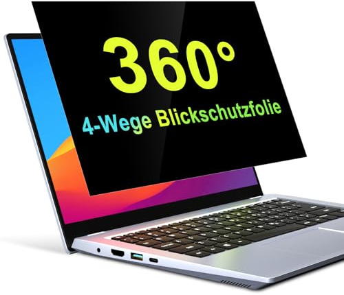 360° 15.6 Pouces Filtre de Confidentialité 16:9,New 2025 Protection Ecran Anti-Espion Anti-Reflet,Laptop Privacy Screen Protector Compatible avec Lenovo/Dell/HP/Asus/Samsung/Acer/ThinkPad