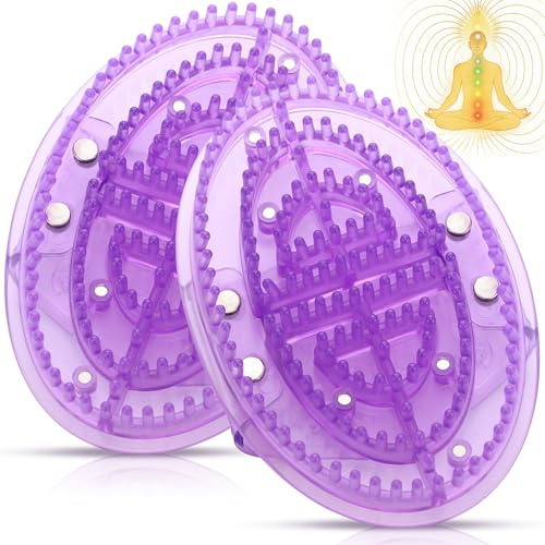 Acellegic 2 Pcs Meridian Massage Brush Magnetic Full Body Meridian Brush Beauty Salon Massage Tools for Full Body SPA Massager Relaxation (Purple)