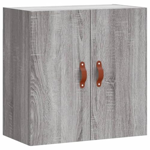 Wynira Armario de pared gris Sonoma 60 x 31 x 60 cm de material de madera Armario de almacenamiento para oficina armario colgante armario archivador armario