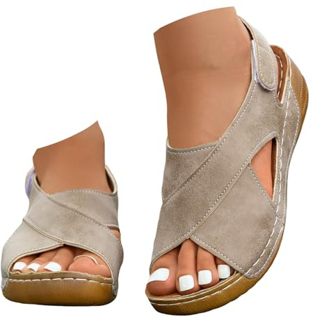 Sandales Femme Été Confortable Sandale Orthopedique Nu Pieds Pied Chaussure Orthopédique Ete Cuir Et Nu-Pieds Confort Chaussures Sandalette Nue Compensées Scandales Femmes Orthopédiques Large 42