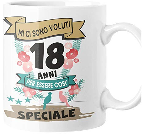 fashwork Tazza Compleanno 18 Anni Regalo Divertente Originale Uomo Donna