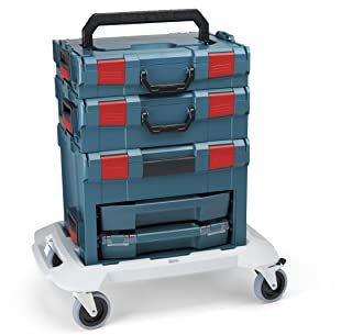 Bosch Sortimo L-Boxx Systemkoffer Set Professional | L-BOXX 102 und 136 | LS-Boxx 306 Werkzeugkasten Leer | Mit Roller für den Transport | Blau
