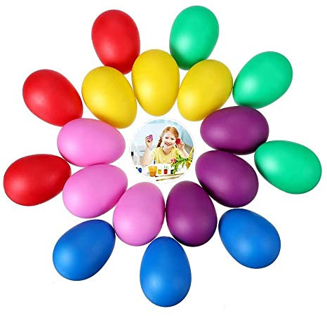 Norhogo 24 Stück 6 Farbe Eier Maracas Eier Shaker Set rasseleier Rhythmus aus Kunststoff, Ei Schütteleier für Kinder und Kleinkinder Spielgeräte, für Baby Osterpartygeschenke