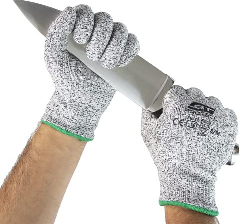 GTprotect PREMIUM Zertifizierte, Schnittfeste Handschuhe - Schnittschutzhandschuhe für Kinder, Damen und Herren jeden Alters - Schutzhandschuhe geeignet fürs Kochen und sonstige Arbeiten M