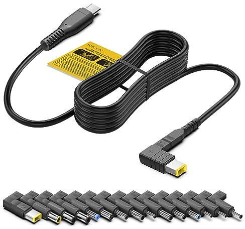 PD USB C to DC Adapter Power Cable for Laptop Charger HP Dell Lenovo Acer Samsung Asus Toshiba MSI IBM Sony LG Fujitsu Chromebook Charging Cable Power Adaptor 5.5x2.1mm 3.5 * 1.35mm 5 DC Barrels